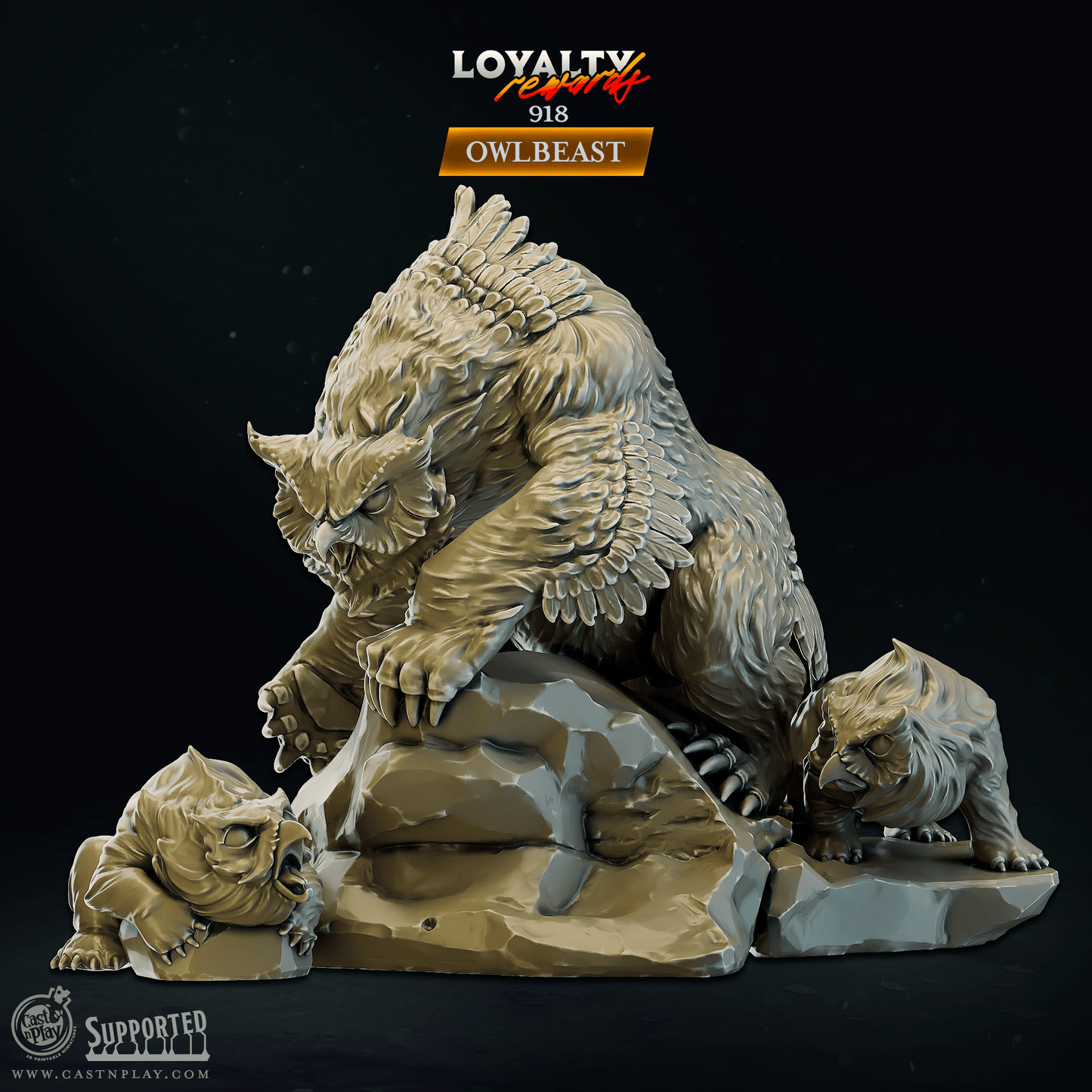 3D Printed Cast n Play Owlbear 28mm 32mm D&D - 3D Printing Boss