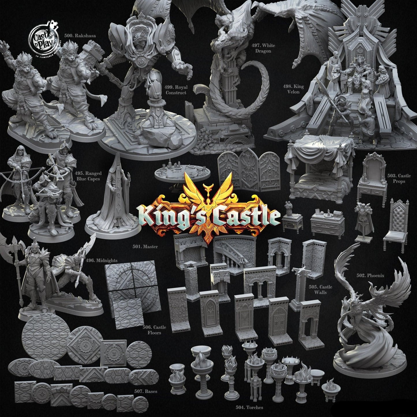 3D Printed Cast n Play Ranged Blue Capes 28mm 32mm D&D - 3D Printing Boss