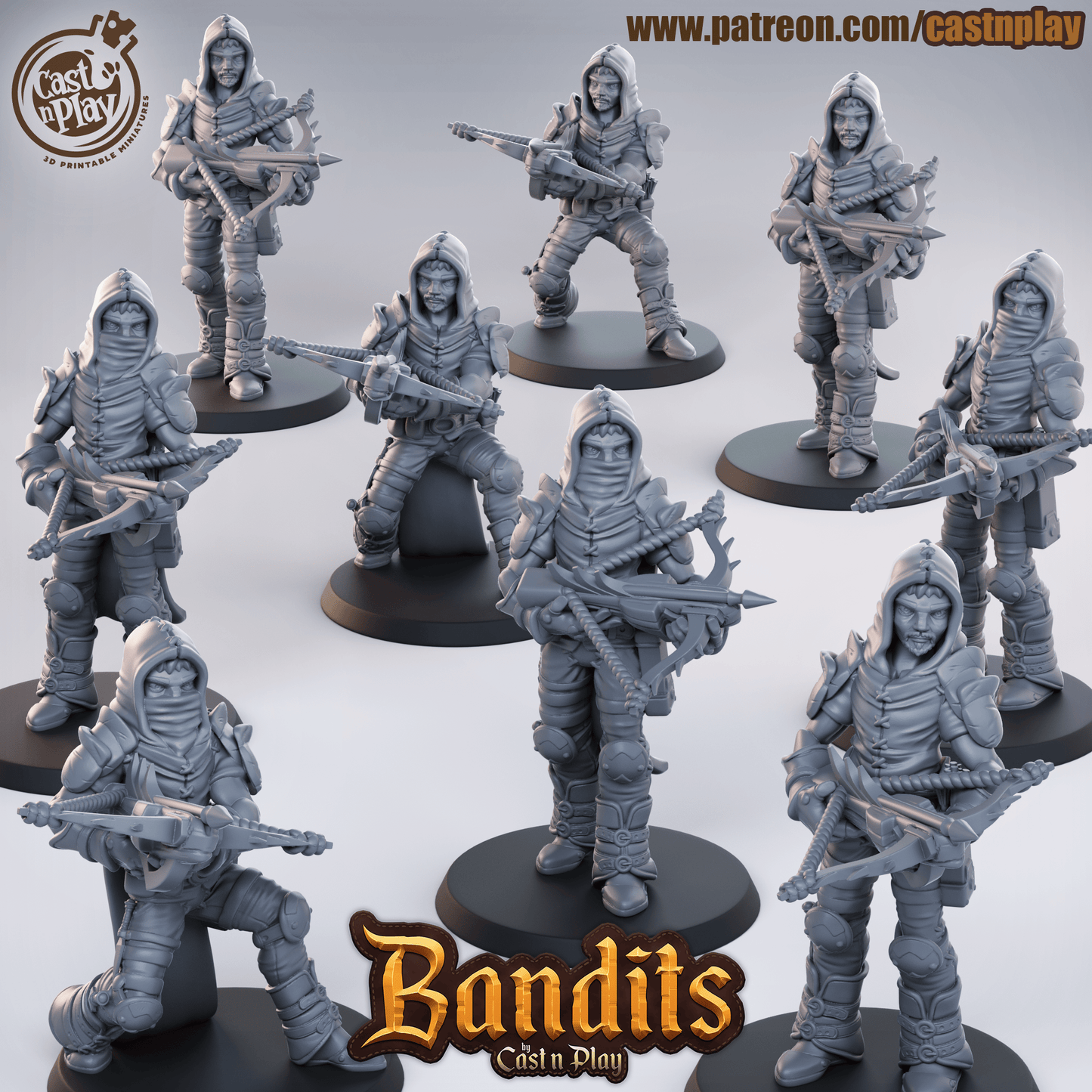 3D Printed Cast n Play - Ranger Bandits Set 28mm 32mm D&D - 3D Printing Boss