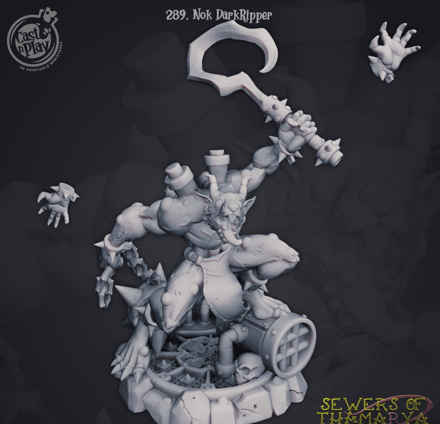 3D Printed Cast n Play Sewers of Thamarya - Nok DarkRipper 28mm 32mm D&D - 3D Printing Boss