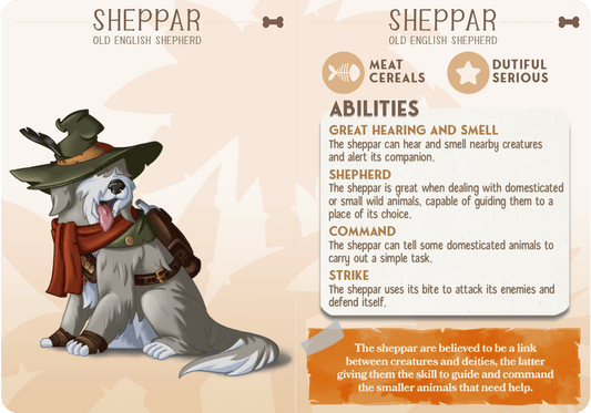 3D Printed Cast n Play Sheppar - Old English Shepherd Companions 28mm 32mm D&D - 3D Printing Boss