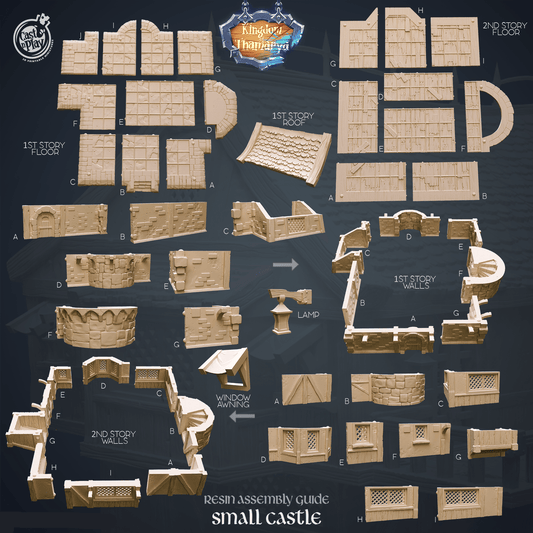 3D Printed Cast n Play Small Castle Kingdom Of Thamarya 28mm 32mm D&D - 3D Printing Boss