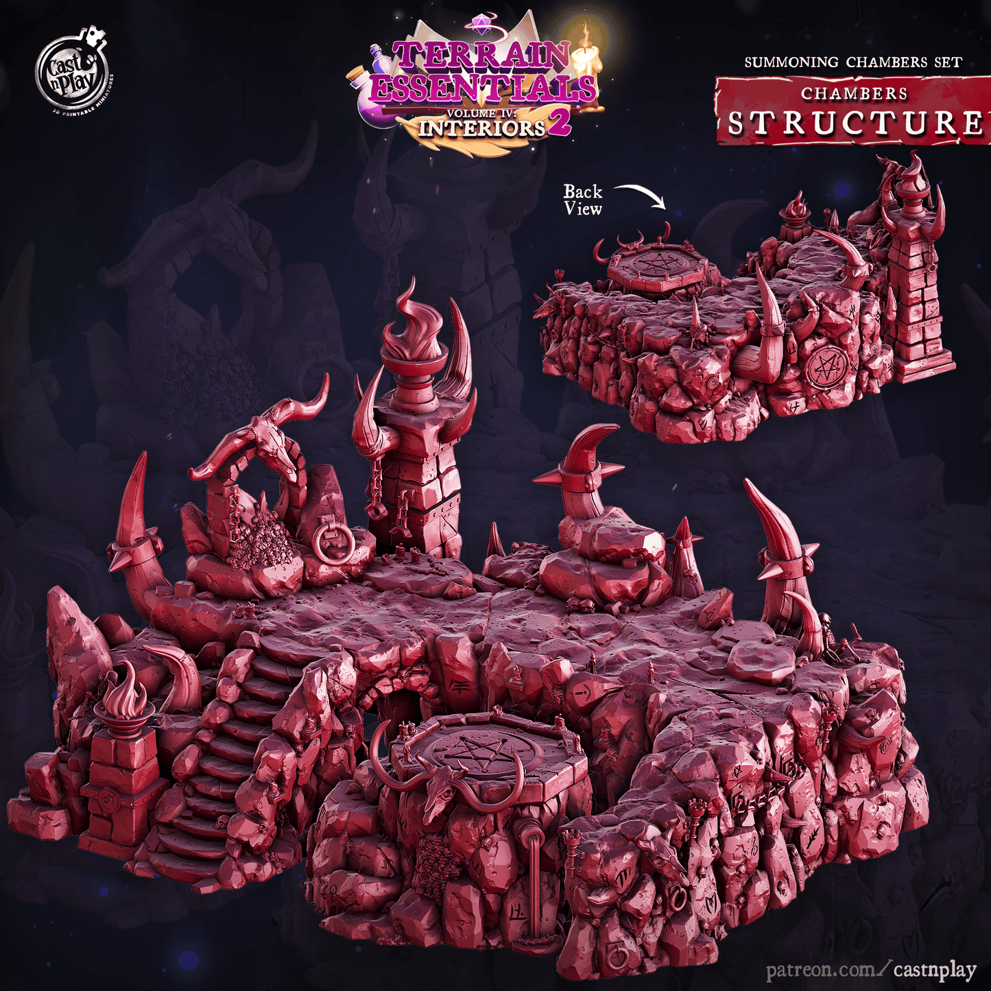 3D Printed Cast n Play Summoning Chambers Structure Set 28mm 32mm D&D - 3D Printing Boss