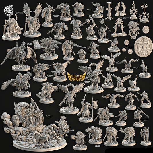 3D Printed Cast n Play Sunrise Maidens Shields of Dawn 28mm 32mm D&D - 3D Printing Boss