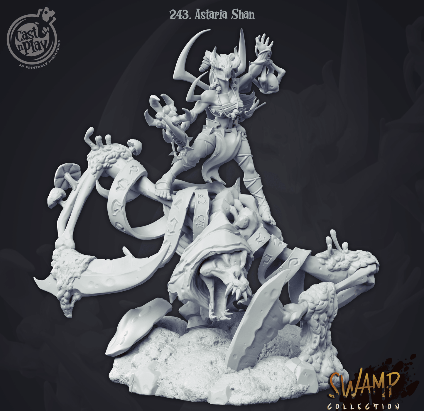 3D Printed Cast n Play Swamp Collection - Astaria Shan The Necromancer 28mm 32mm D&D - 3D Printing Boss