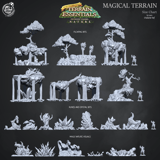 3D Printed Cast n Play Terrain Essentials Nature - Magical Terrain Set 28mm 32mm D&D - 3D Printing Boss