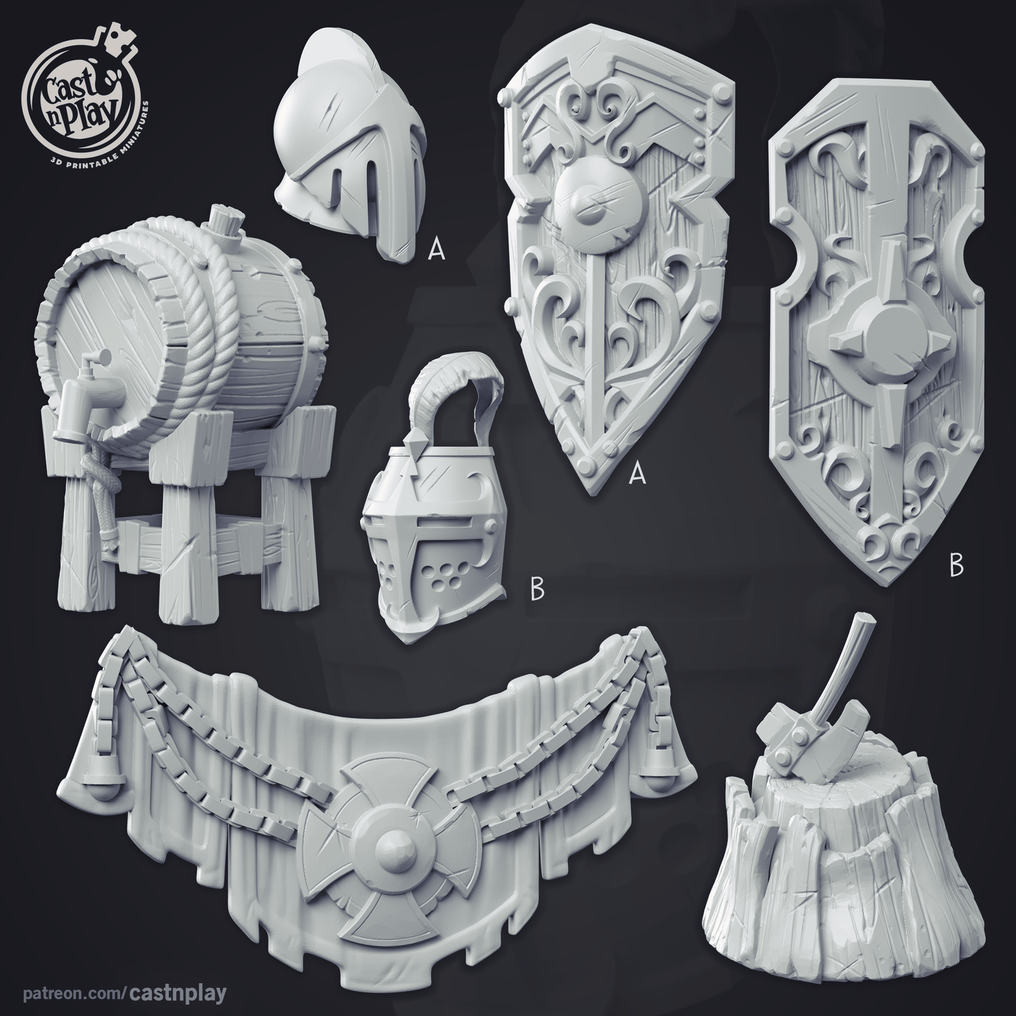 3D Printed Cast n Play - Tournament Props 28mm 32mm D&D - 3D Printing Boss