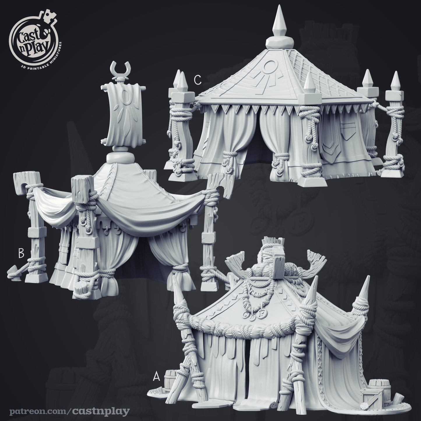 3D Printed Cast n Play - Tournament Tents 28mm 32mm D&D - 3D Printing Boss