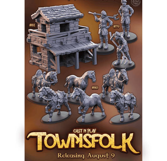 3D Printed Cast n Play Townsfolk First Release 28mm 32mm D&D - 3D Printing Boss