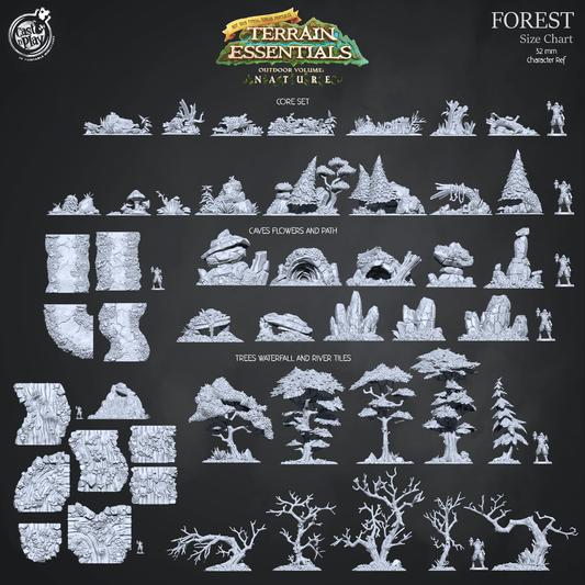 3D Printed Cast n Play Trees and Dead Trees Terrain Set Terrain Essentials Nature 28mm 32mm D&D - 3D Printing Boss