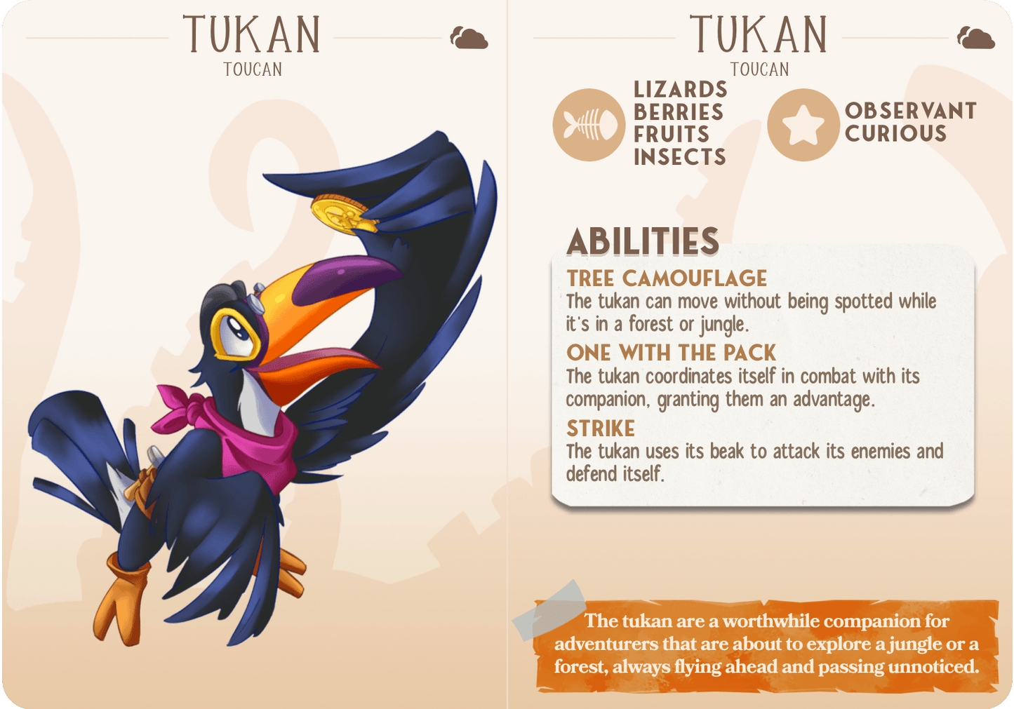 3D Printed Cast n Play Tukan - Toucan Companions 28mm 32mm D&D - 3D Printing Boss