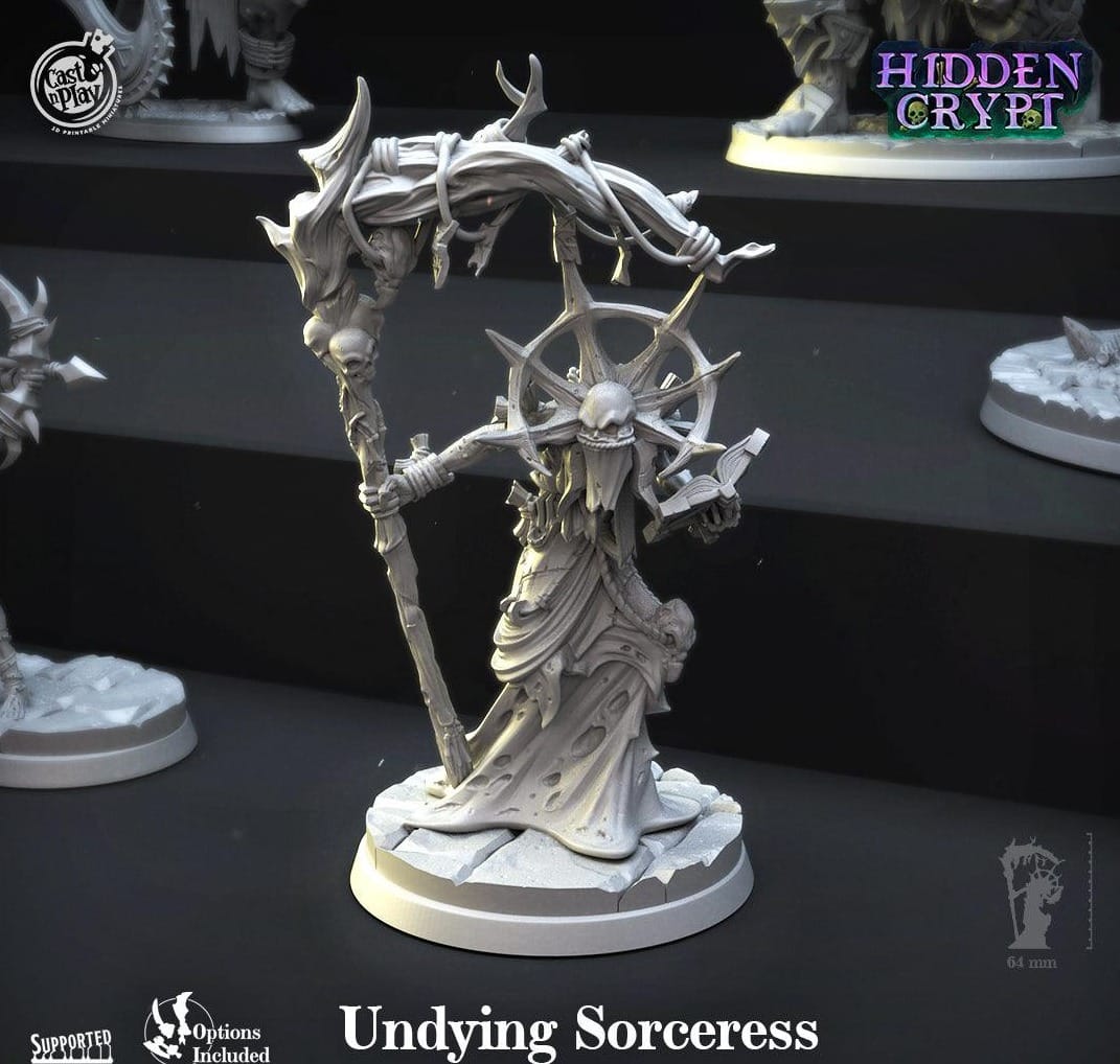 3D Printed Cast n Play Undying Sorceress 28mm 32mm D&D - 3D Printing Boss