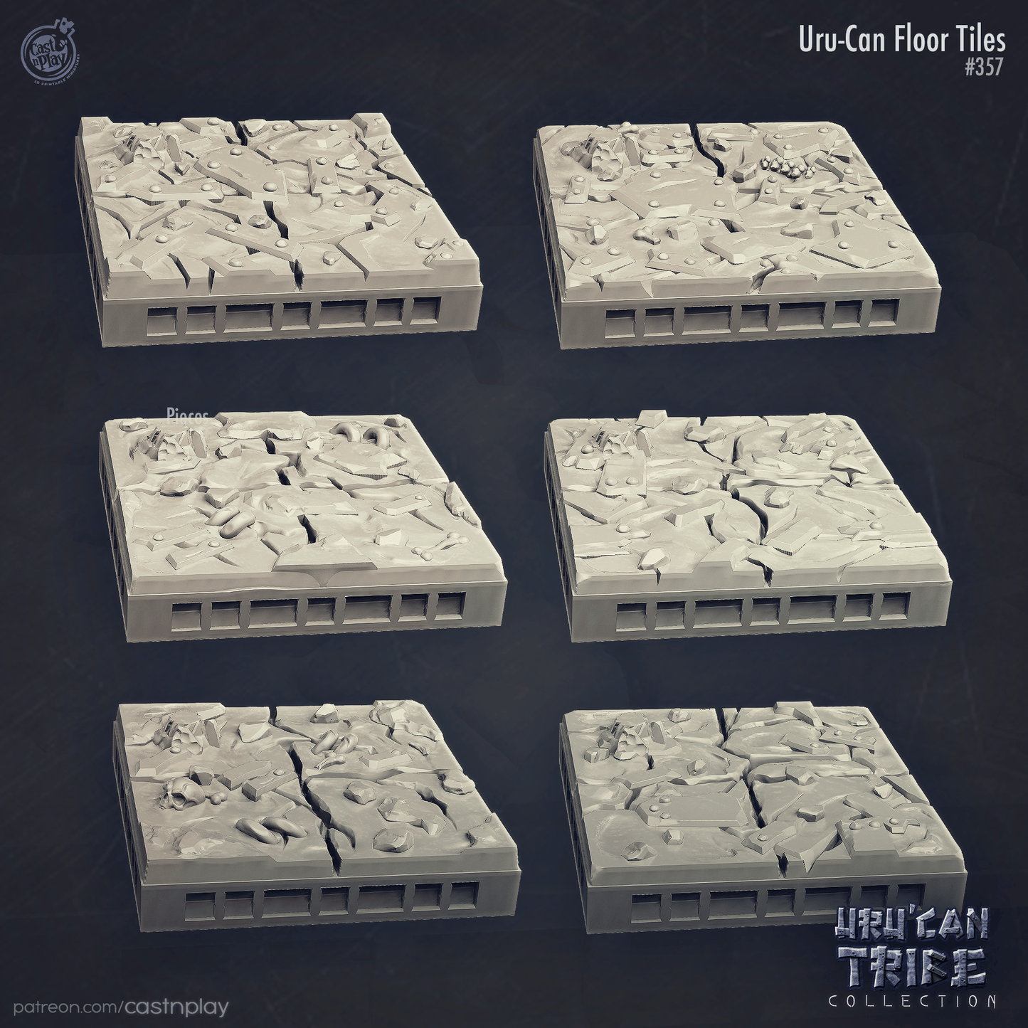 3D Printed Cast n Play Uru Can Floor Tiles Uru Can Tribe 28mm 32mm D&D - 3D Printing Boss