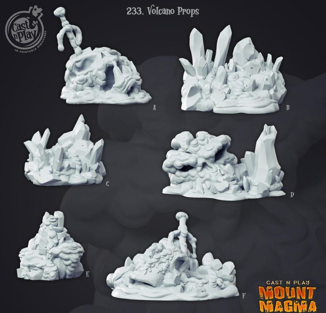 3D Printed Cast n Play Volcano Props 28mm 32mm D&D - 3D Printing Boss