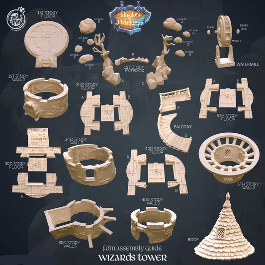 3D Printed Cast n Play Wizard's Tower Kingdom Of Thamarya 28mm 32mm D&D - 3D Printing Boss