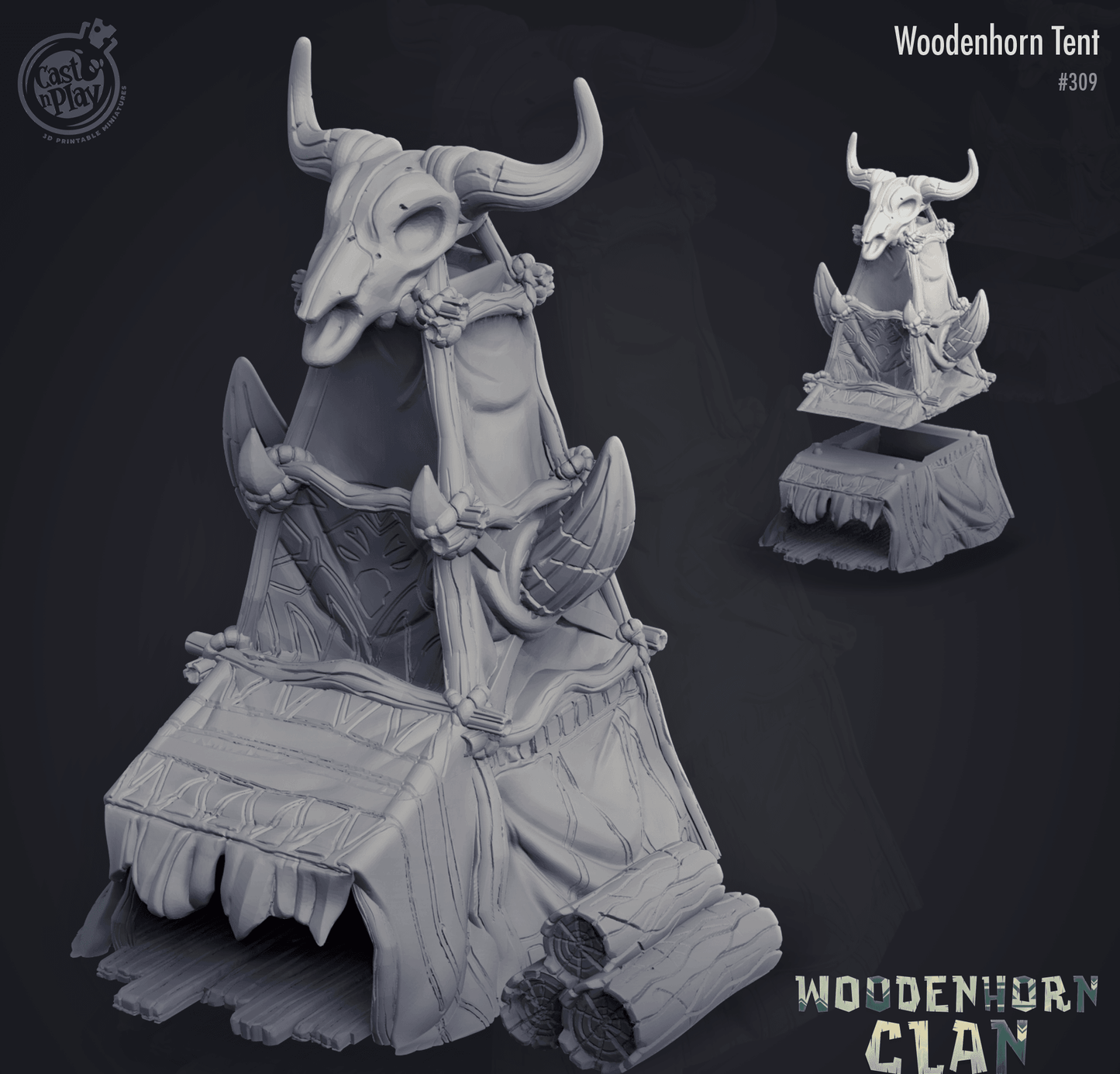 3D Printed Cast n Play Woodenhorn Clan - Woodenhorn Tents 28mm 32mm D&D - 3D Printing Boss