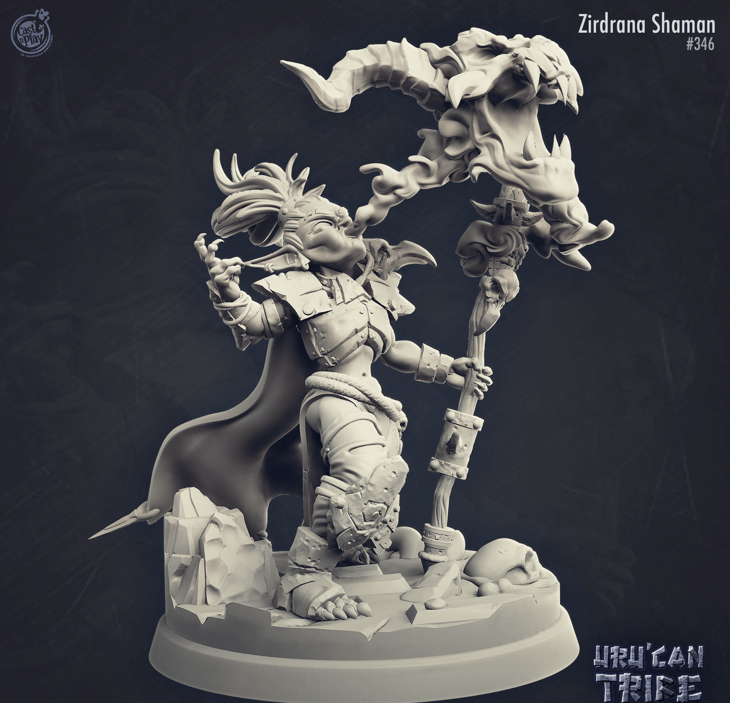 3D Printed Cast n Play Zirdrana The Shaman Goblin Uru'Can Tribe 28mm 32mm D&D - 3D Printing Boss
