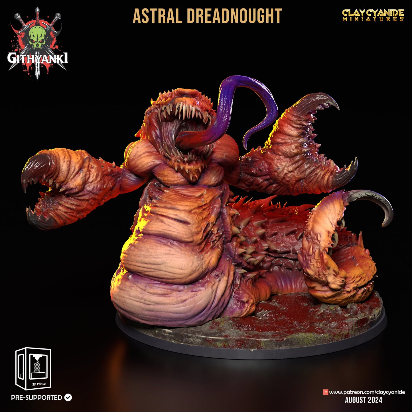 3D Printed Clay Cyanide Astral Dreadnought Githyanki Faction 28 32 mm D&D - 3D Printing Boss