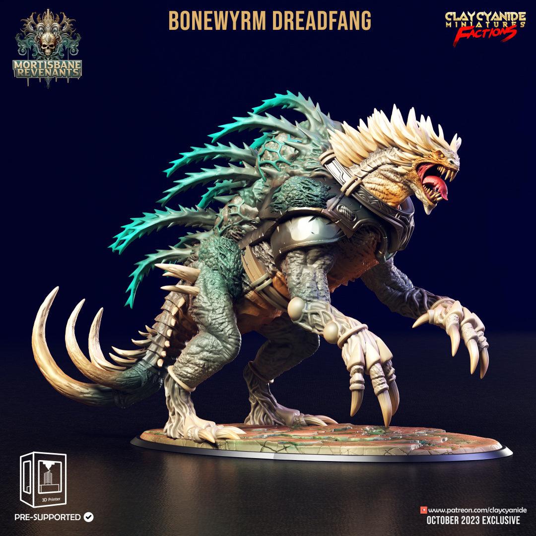 3D Printed Clay Cyanide Bonewyrm Dreadfang Mortisbane Revenants 28 32 mm D&D - 3D Printing Boss