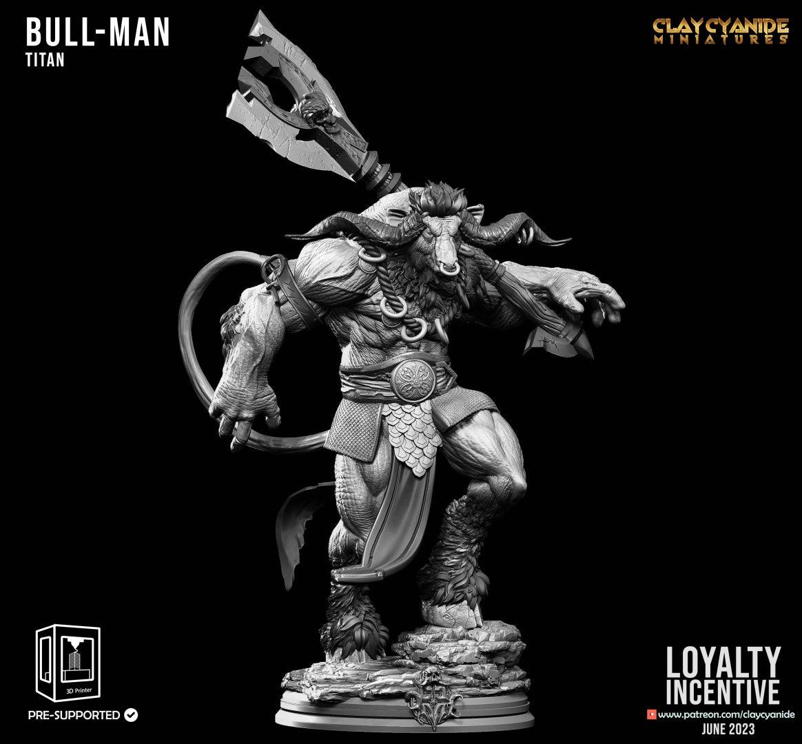 3D Printed Clay Cyanide Bull Man Titan 28 32 mm D&D - 3D Printing Boss