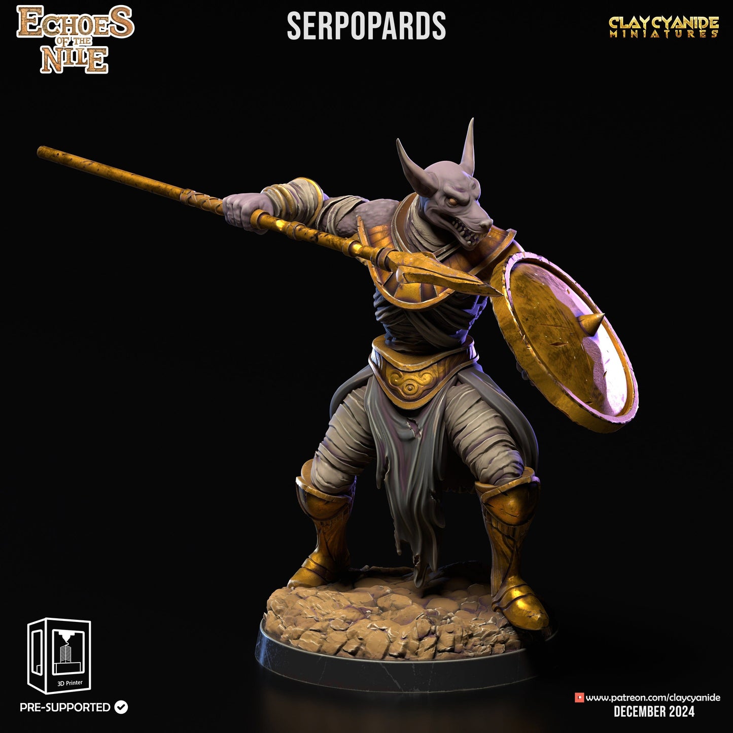 3D Printed Clay Cyanide Echoes of the Nile 28 32 mm D&D - 3D Printing Boss