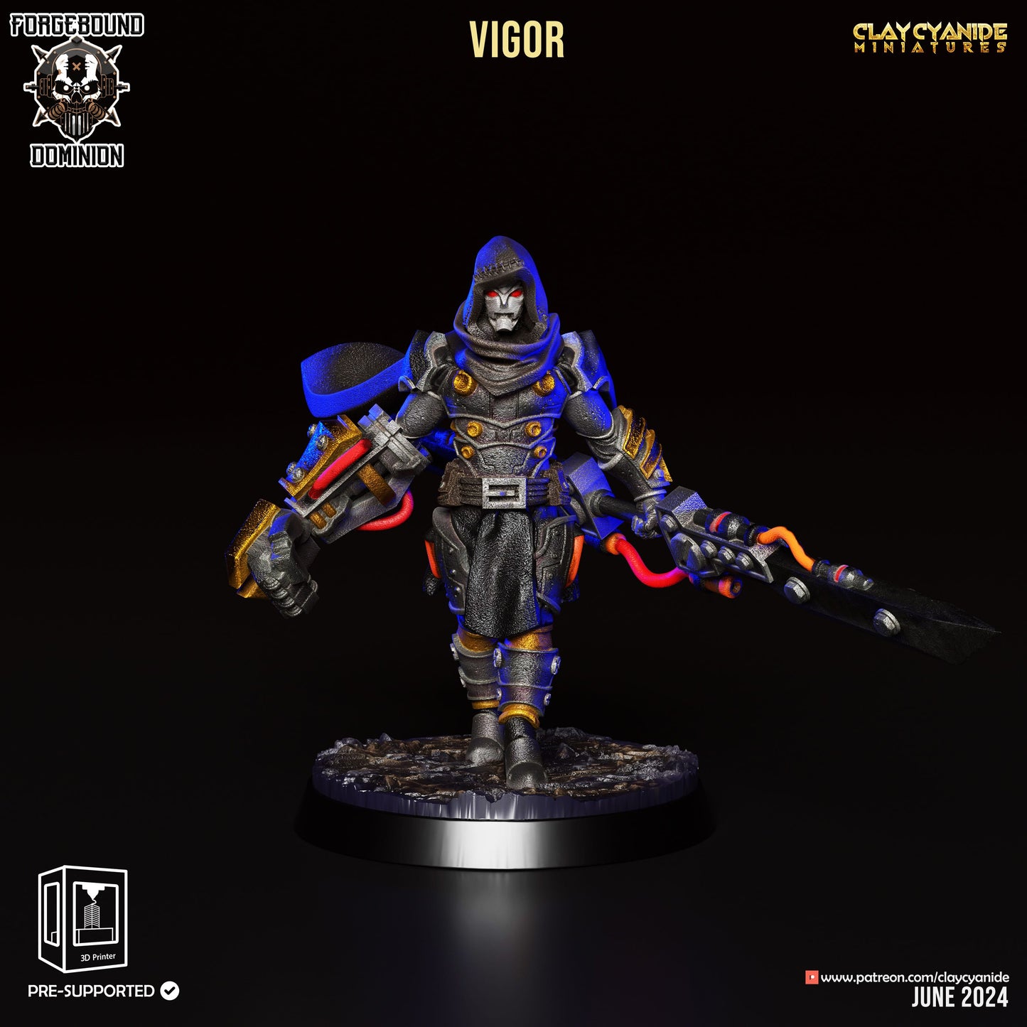 3D Printed Clay Cyanide Forgebound Dominion 28 32 mm D&D - 3D Printing Boss