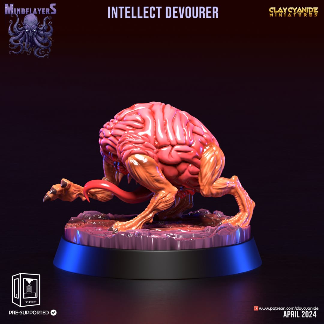 3D Printed Clay Cyanide Intellect Devourers 28 32 mm D&D - 3D Printing Boss