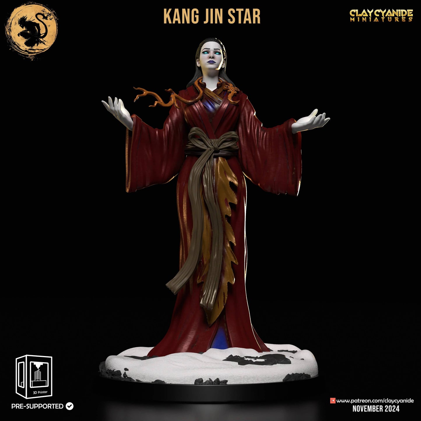 3D Printed Clay Cyanide Kang Jin Star Black Myth Wukong Set 28 32 mm D&D - 3D Printing Boss