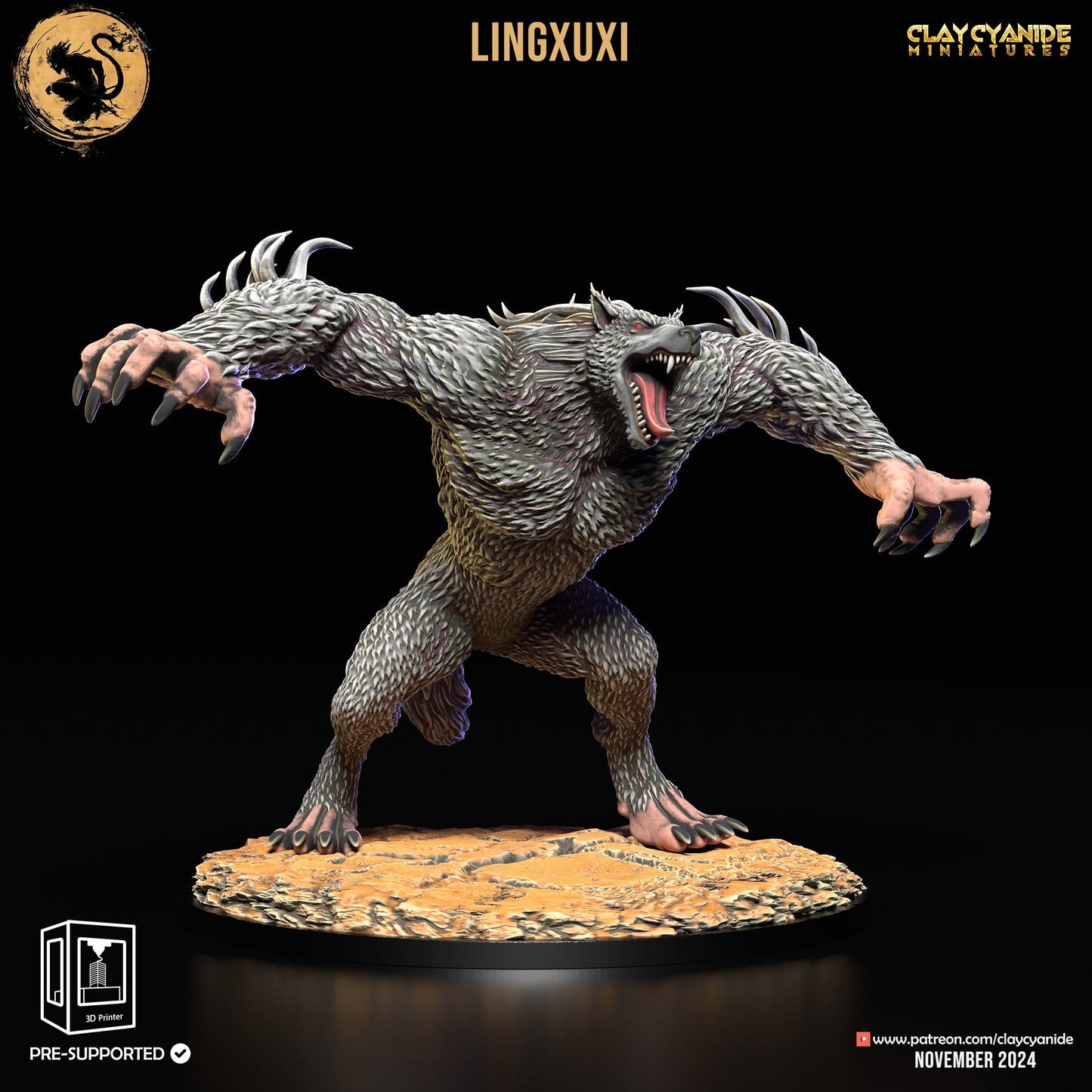 3D Printed Clay Cyanide Lingxuzi Black Myth Wukong Set 28 32 mm D&D - 3D Printing Boss