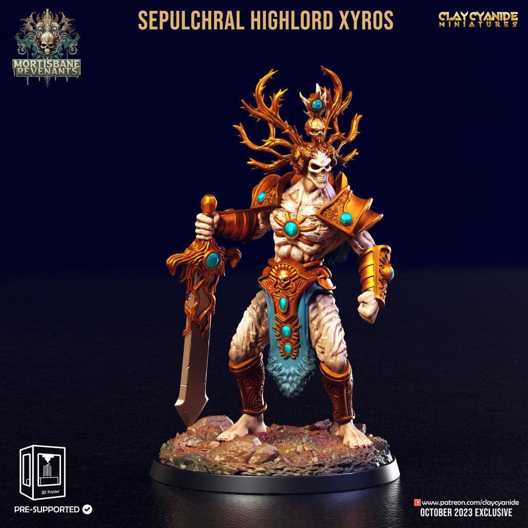 3D Printed Clay Cyanide Sepulchral Highlord Xyros Mortisbane Revenants 28 32 mm D&D - 3D Printing Boss