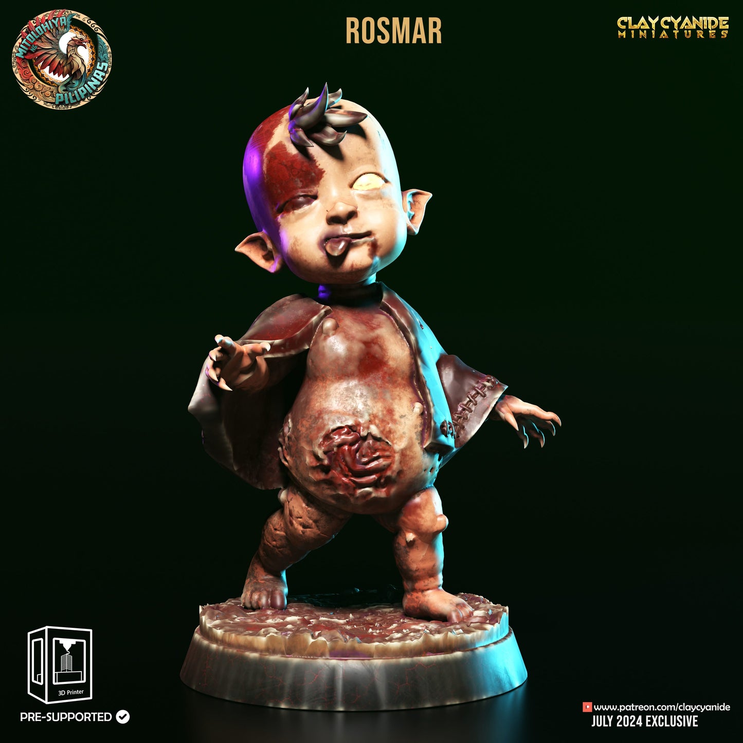 3D Printed Clay Cyanide Tiyanak Philippine Mythology 28 32 mm D&D - 3D Printing Boss