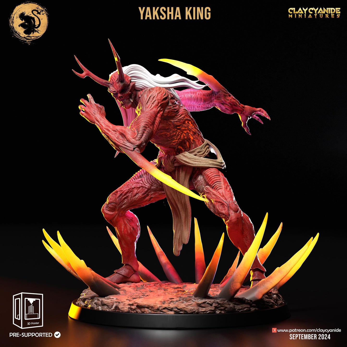 3D Printed Clay Cyanide Yaksha King Black Myth - Wukong Set 28 32 mm D&D - 3D Printing Boss