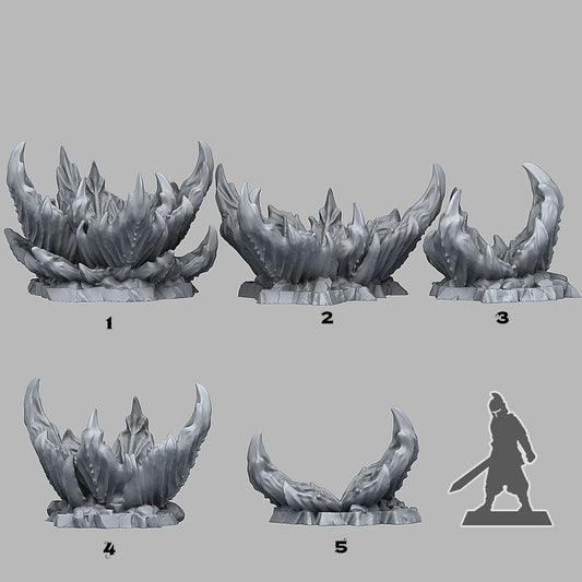 3D Printed Fantastic Plants and Rocks Alien Flowers 28mm - 32mm D&D Wargaming - 3D Printing Boss