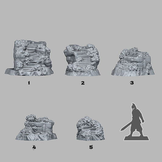 3D Printed Fantastic Plants and Rocks Ancient Magic Stairs 28mm - 32mm D&D Wargaming - 3D Printing Boss