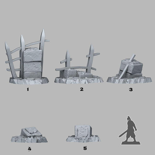 3D Printed Fantastic Plants and Rocks Autumn Ruins 28mm - 32mm D&D Wargaming - 3D Printing Boss