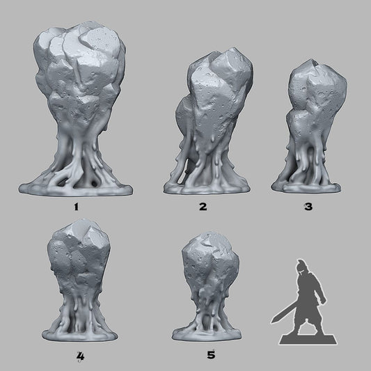 3D Printed Fantastic Plants and Rocks Blood Rocks 28mm - 32mm D&D Wargaming - 3D Printing Boss