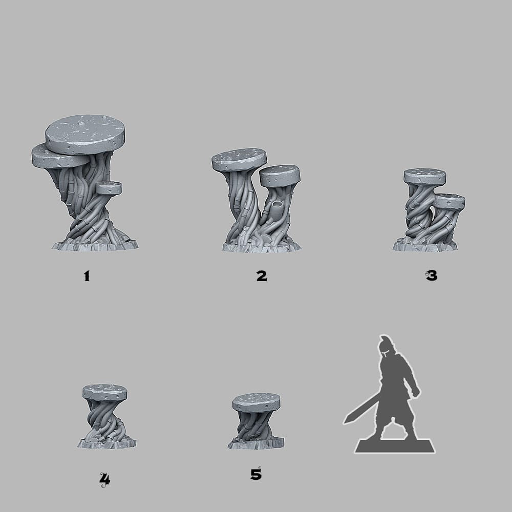 3D Printed Fantastic Plants and Rocks Cyber Desert Rocks 28mm - 32mm D&D Wargaming - 3D Printing Boss
