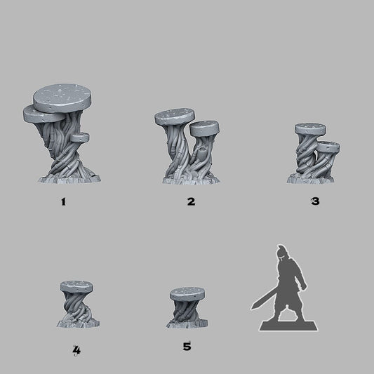 3D Printed Fantastic Plants and Rocks Cyber Desert Rocks 28mm - 32mm D&D Wargaming - 3D Printing Boss