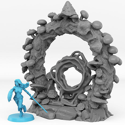 3D Printed Fantastic Plants and Rocks Forest Mushrooms Portal With Its Mushroom Slime Effect 28mm - 32mm D&D Wargaming - 3D Printing Boss