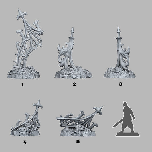 3D Printed Fantastic Plants and Rocks Gothic Gate Ruins 28mm - 32mm D&D Wargaming - 3D Printing Boss