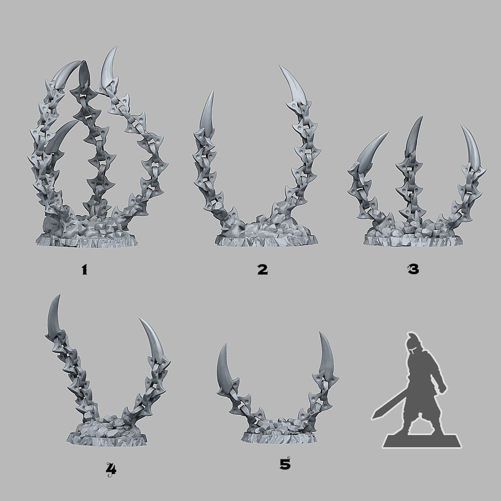 3D Printed Fantastic Plants and Rocks Hell Chain Claws 28mm - 32mm D&D Wargaming - 3D Printing Boss