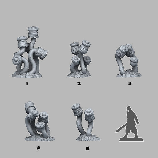 3D Printed Fantastic Plants and Rocks Luminous Plants 28mm - 32mm D&D Wargaming - 3D Printing Boss