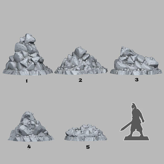 3D Printed Fantastic Plants and Rocks Natural Pile Of Rocks 28mm - 32mm D&D Wargaming - 3D Printing Boss