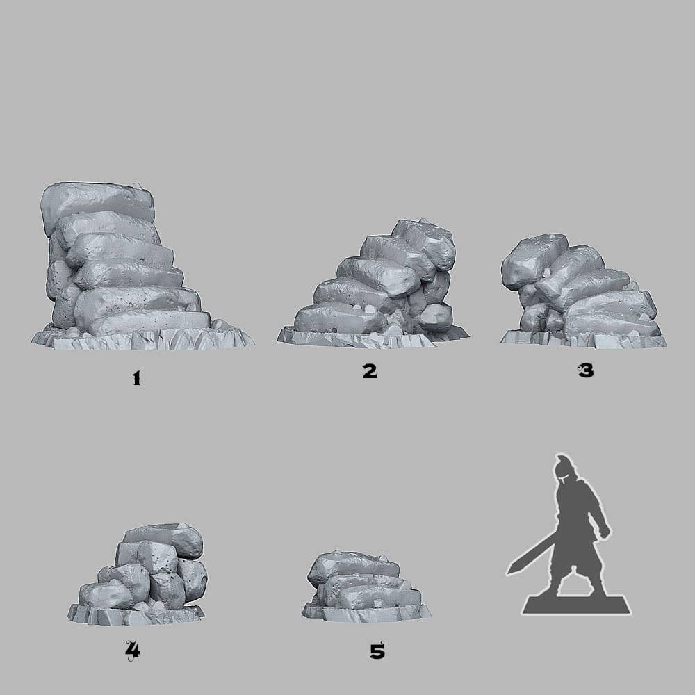 3D Printed Fantastic Plants and Rocks Natural Stone Stairs 28mm - 32mm D&D Wargaming - 3D Printing Boss