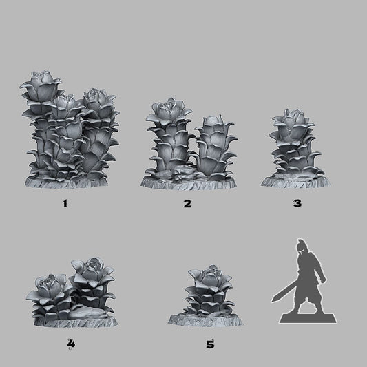 3D Printed Fantastic Plants and Rocks Night Desert Plants 28mm - 32mm D&D Wargaming - 3D Printing Boss