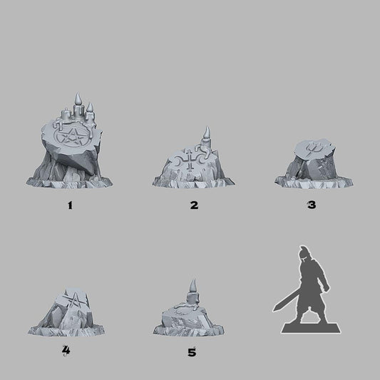 3D Printed Fantastic Plants and Rocks Occult Sacrifice Stones 28mm - 32mm D&D Wargaming - 3D Printing Boss