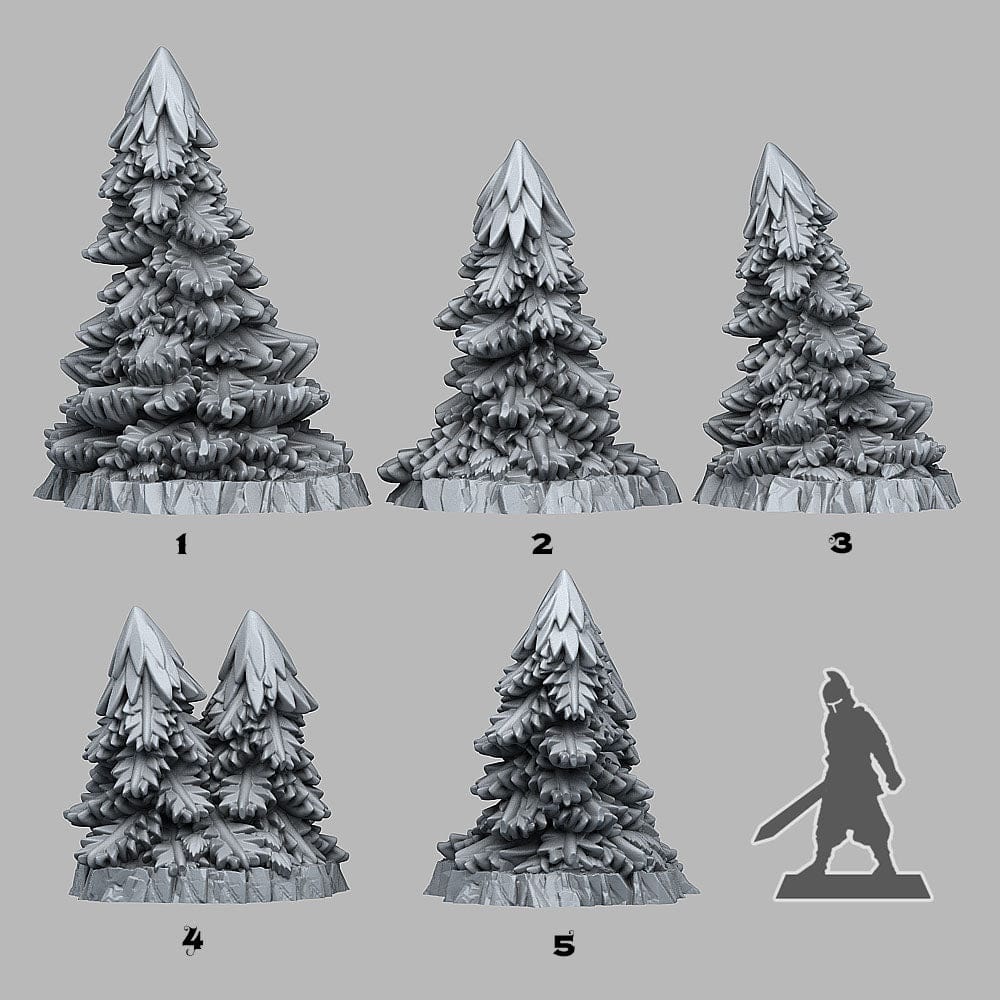 3D Printed Fantastic Plants and Rocks Pine Trees 28mm - 32mm D&D Wargaming - 3D Printing Boss