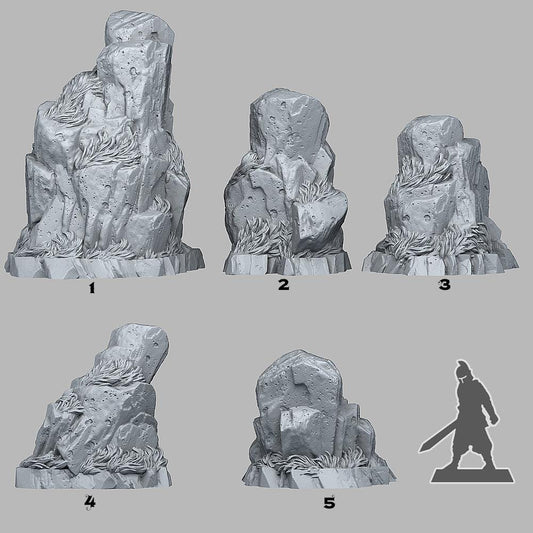 3D Printed Fantastic Plants and Rocks Red Giant Rock 28mm - 32mm D&D Wargaming - 3D Printing Boss