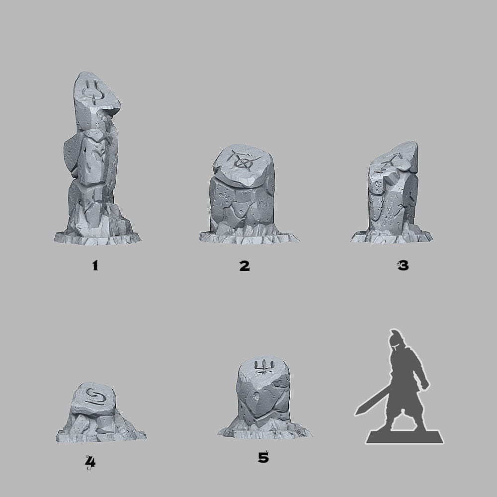 3D Printed Fantastic Plants and Rocks Sci Fi Glyph Stones 328mm - 32mm D&D Wargaming - 3D Printing Boss