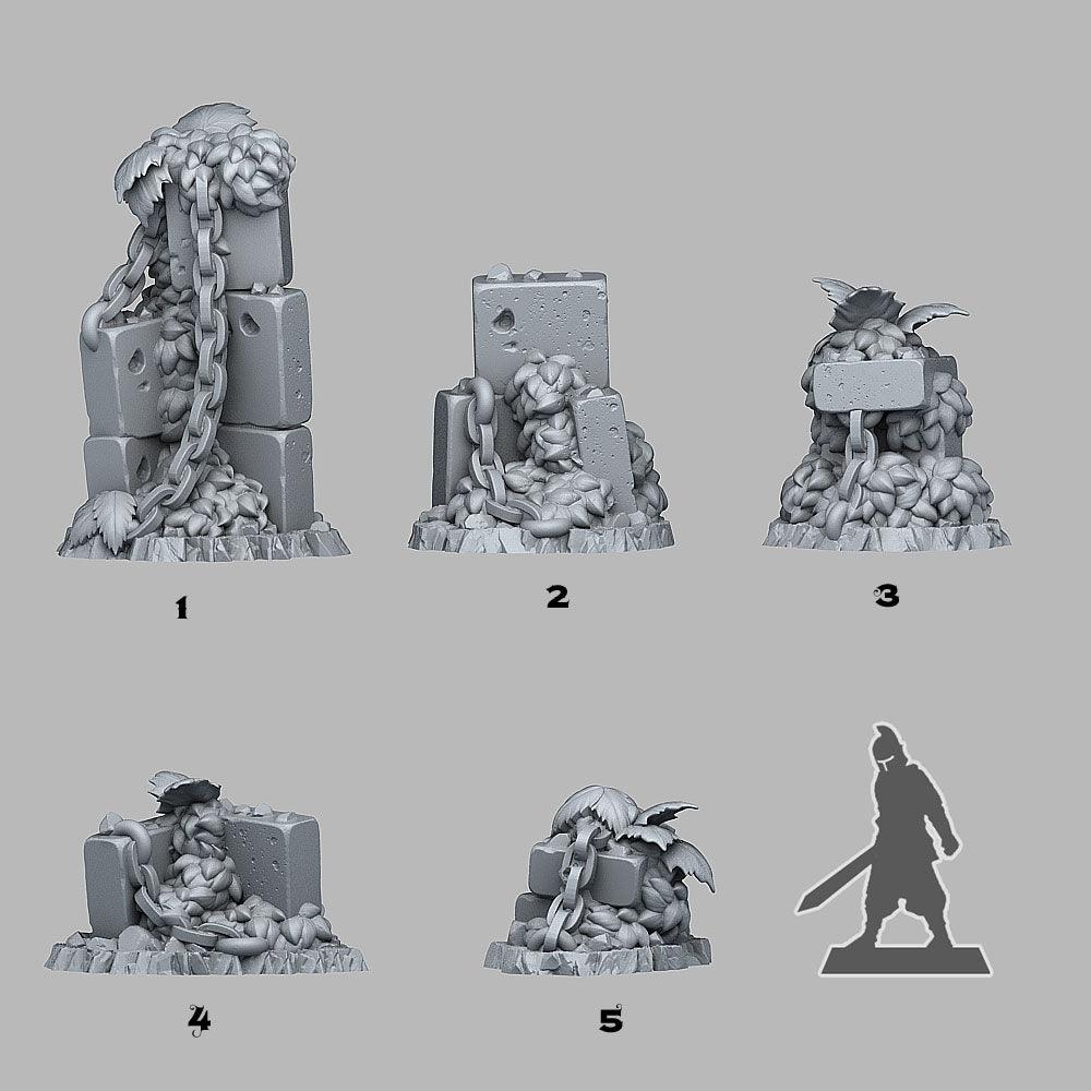 3D Printed Fantastic Plants and Rocks Spring Ruins 28mm - 32mm D&D Wargaming - 3D Printing Boss
